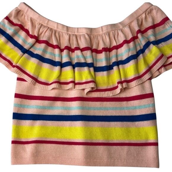 GUESS Off-Shoulder Striped Top - Size Small - Picture 8 of 8